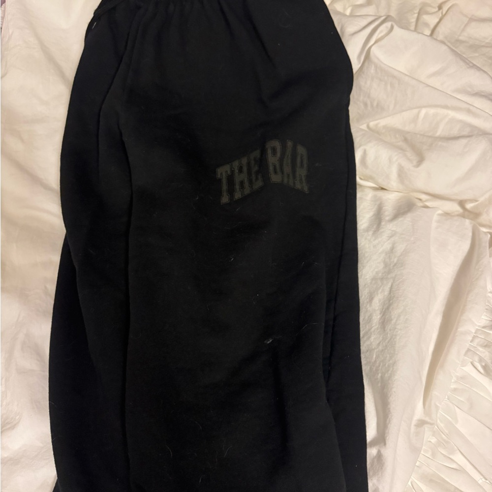 The Bar Black Sweatpants with Logo